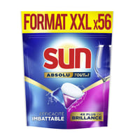 Sun pastilles lave-vaisselle absolu tout en 1 brillance 56 lavages