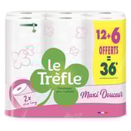 Le trèfle papier toilette maxi douceur fsc blanc x12x6=36