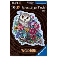 Puzzle en bois - forme - 150 pcs - hibou floral