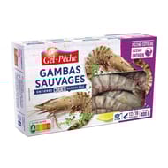 Gel pêche gambas sauvages entières crues boite de 400g calibre 12/16 p