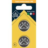 Boutons ancres argent 22mm x2 Style Couture