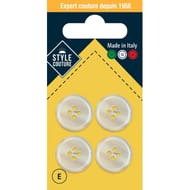 Boutons tailleur blanc nacré 18mm x4 Style Couture