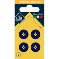 Boutons tailleur marine 15mm x4 Style Couture