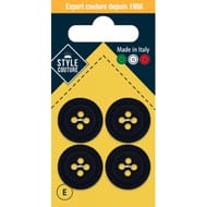 Bouton tailleur noir 20mm x4 Style Couture