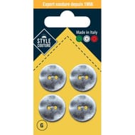 Boutons argent 18mm x4 Style Couture