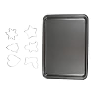 Plaque patisserie acier emaille +6 emporte pieces noel