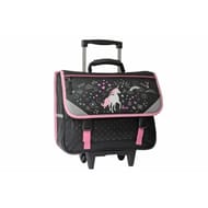 Cartable à roulettes 41cm licorne