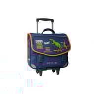 Cartable à roulettes 38cm dinosaure skate