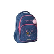 Sac à dos 2 compartiments chat bleu/rose