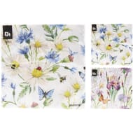 Serviettes motif fleurs
