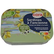 Cora sardines à l'ancienne à l'huile d'olive vierge extra 1/6 115g