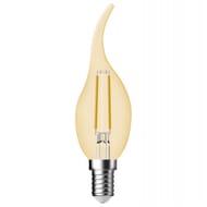 Ampoule filament décorative verre ambre forme flamme coup de vent