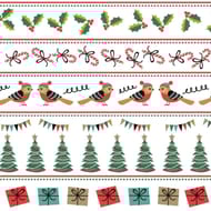 12 serviettes 40x40 cm 1 pli textile touch "xmas train" fir green