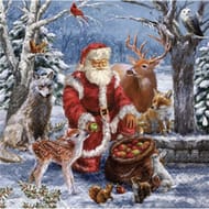 20 serviettes 33x33cm cadeaux du pere noel