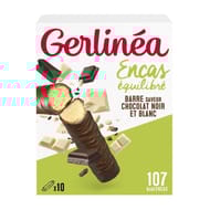 Gerlinéa barre saveur chocolat noir et blanc x10 310g