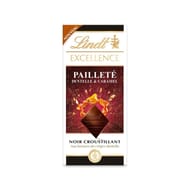 Lindt excellence tablette de chocolat noir dentelle caramel 100g