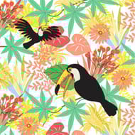 20 serviettes 33x33cm toucan corail