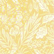 20 serviettes 33x33cm full of leaves blanc fond jaune