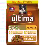Ultima croquettes chien médium maxi adulte 7.5+1.5 kg