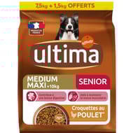 Ultima croquettes chien med/max sénior 7.5kg + 1.5 kg