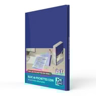 40 pochette coin oxford bloc a4 90pages mise incolore