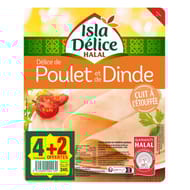 Isla Délice delice de poulet et de dinde 4 tranches +2 offertes 240g