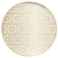 Assiette en carton gamme air mosaique florale or blanc x8