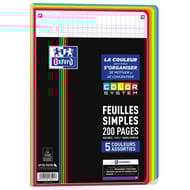 Feuilles simples oxford colors system 210x297 perforées film 200pages