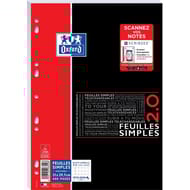 FEUILLES SIMPLES OXFORD PERFOREES 400 PAGES SOS NOTES 90G Q5/5 RDC