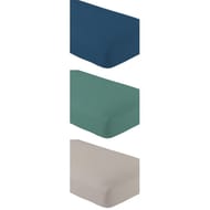 Drap housse microfibre 140x190+25cm taupe - turquoise - bleu foncé
