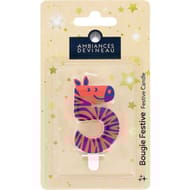 Bougie chiffre ludique animaux n°5