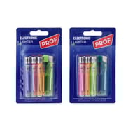 Lot de 4 briquets électroniques transparents