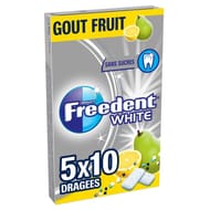 Freedent white chewing-gum sans sucres fruits 5x10 - 70g