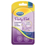 Scholl gel soft semelles party feet protections points sensibles x6 coussinets