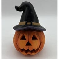 Citrouille terre cuite chapeau avec led 11x10.8xh15.8cm