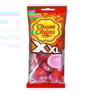 Chupa chups flowpack 6 sucettes xxl gout fraise coeur bubble coeur bubble gum 174 g