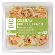 Coleslaw duo chou et carotte finement rapé à la moutarde de dijon bio 250g