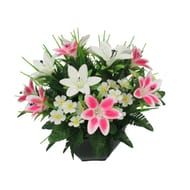 Mini Lys x 12 en coupe 028XH27cm artificiel - rose
