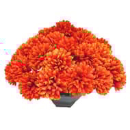 Chrysantheme x 36 en coupe 55x45cm - orange artificielle