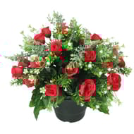 Rose mini gypso en pot artificielle coloris rouge