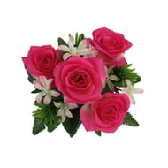 Bouquet rose seringat x 7 - 18XH28cm - rose artificiel