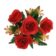 Bouquet rose seringat x 7 - 18XH28cm - rouge artificiel