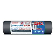 Sacs poubelle ultra résistant anti bactérien anti odeur à liens 50l x10