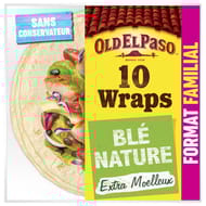 Old el paso wraps blé nature format familial  x10 580g
