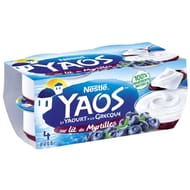 Yaos yaourt à la grecque sur lit de myrtilles 4x125g