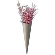 Bouquet fleurs artificielles séchées pavot, millet ton rose 013xh50cm