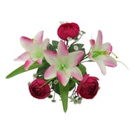 Bouquet de renoncule et lys artificiel