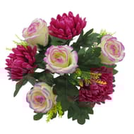 Bouquet de chrysanthème et rose artificiel