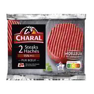 Steak haché pur boeuf 15% MG 2x130g Charal