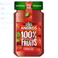 Andros confiture fraise 100% issu du fruit 250g